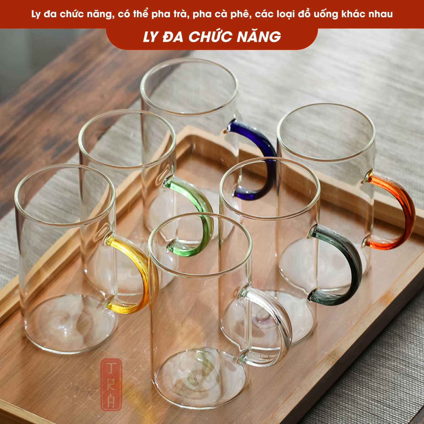 Ly thủy tinh có quai chịu nhiệt giá rẻ, đun trực tiếp trên bếp điện, bếp hồng ngoại 450ml