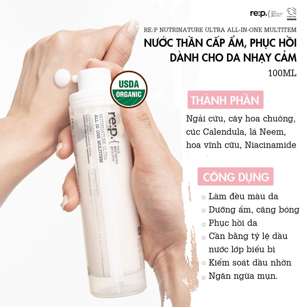 Nước Thần Siêu Cấp Ẩm, Phục Hồi Da Nhạy Cảm RE:P Nutrinature Ultra All In One Multitem 100ml