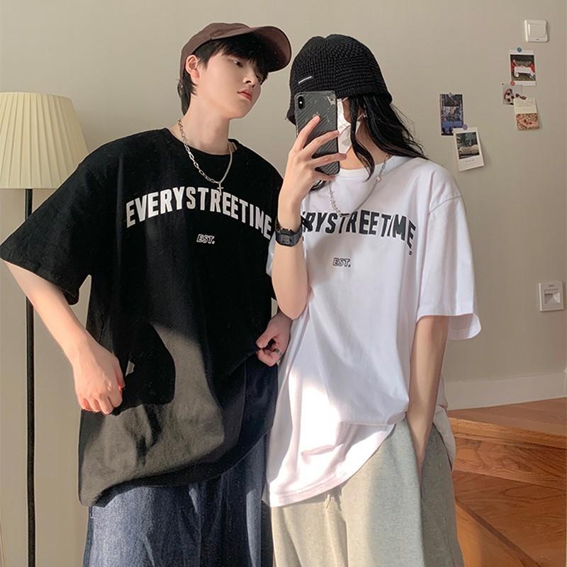 Áo cotton nam nữ unisex thun tay lỡ ulzzang phông đen cotton oversize form rộng in hình cool ngầu EVERYSTREETIME