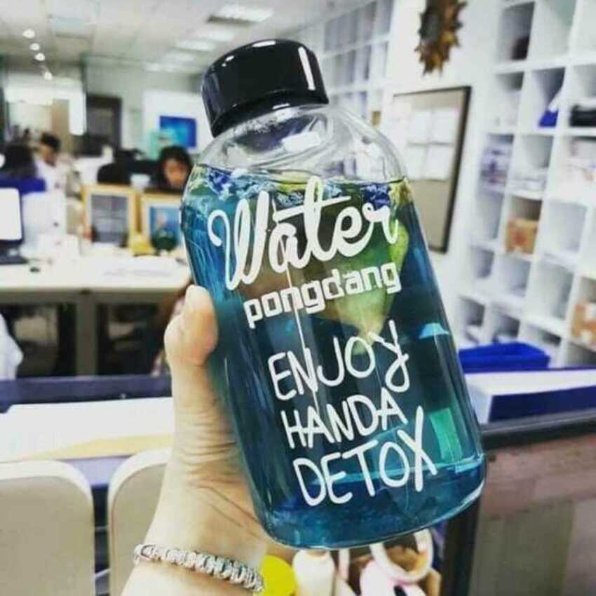 Combo 2 Chai Thủy Tinh đựng nước DETOX 600ML - Nắp nhựa có giăng cao su