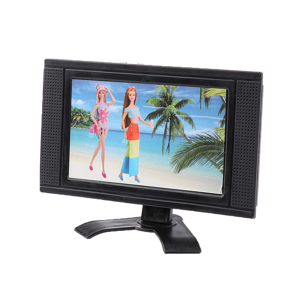 Dollhouse 3 3/8 Inch LCD TV - Grey or Black for 12inch fashion Doll