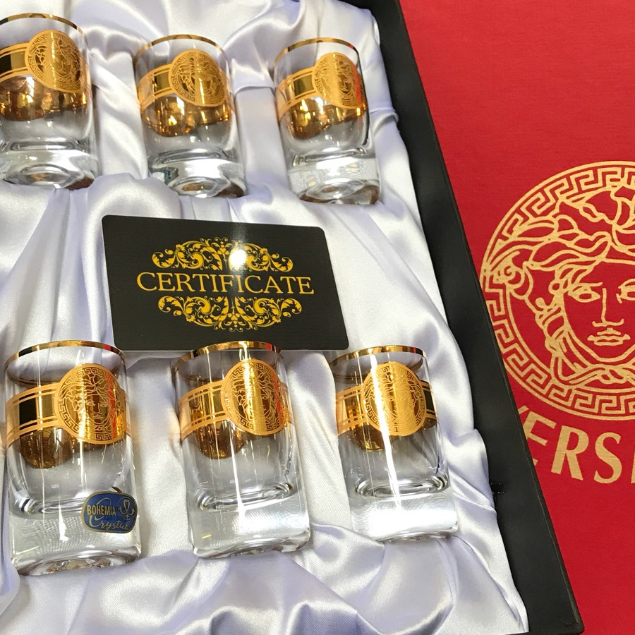 Bộ 6 Ly Shot Uống Rượu Mạnh 45ml họa tiết Versace