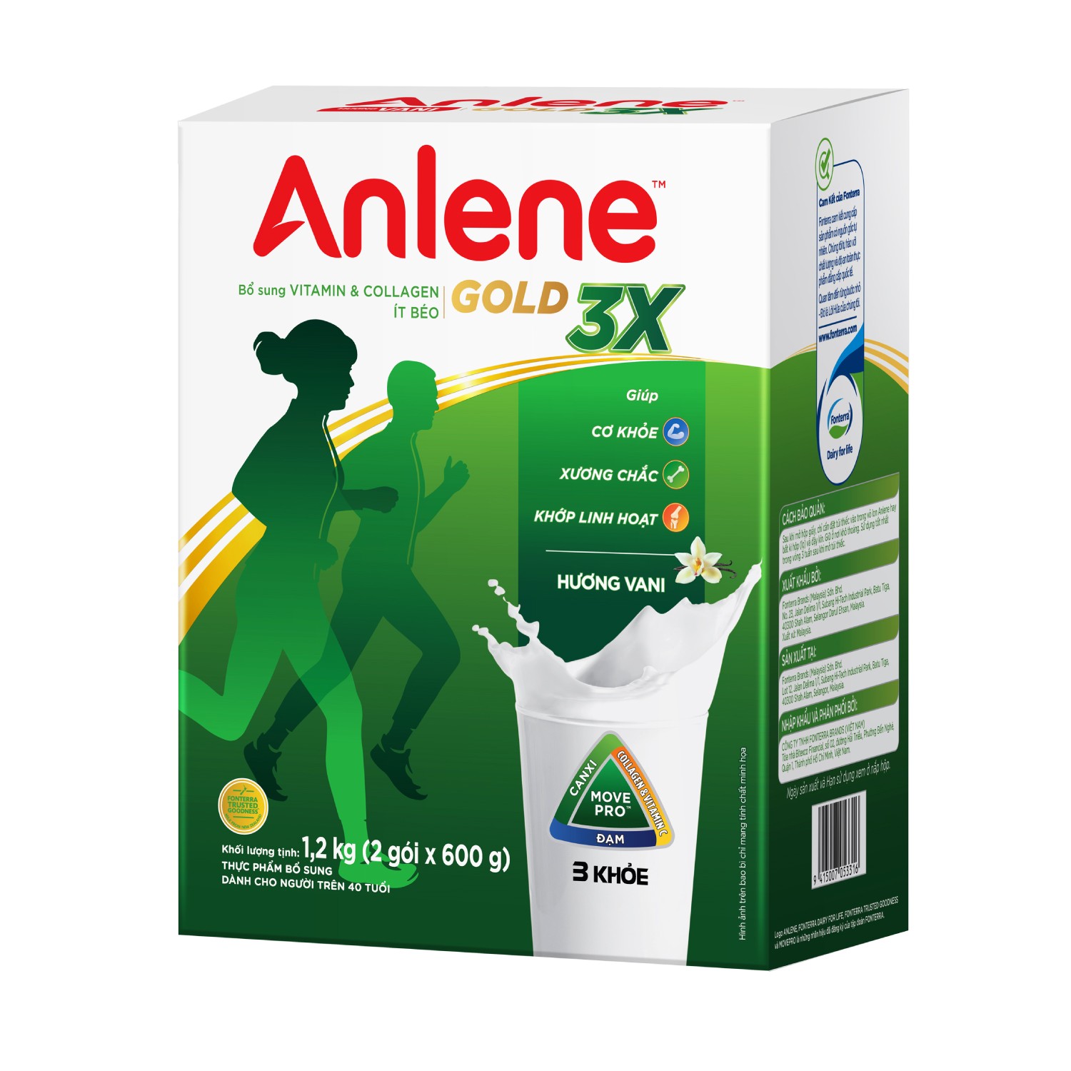 Sữa Bột Anlene Gold Movepro 3X Hương Vanilla (Hộp Giấy 1,2kg)