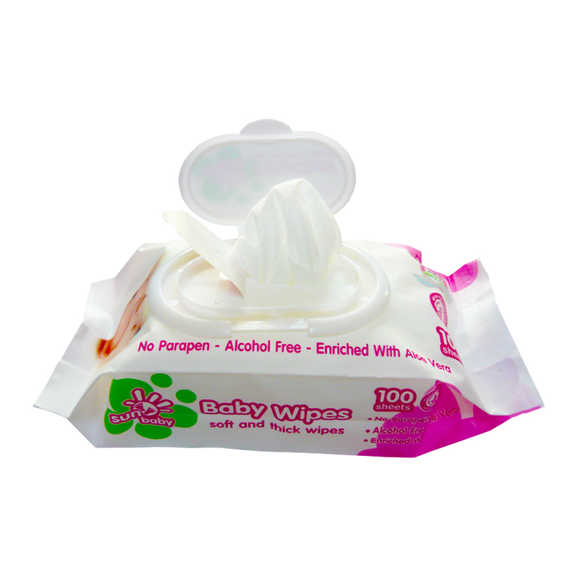 Combo Tiết Kiệm 3 Bịch Khăn ướt Sunbaby cho bé Không Hương 100 tờ/bịch