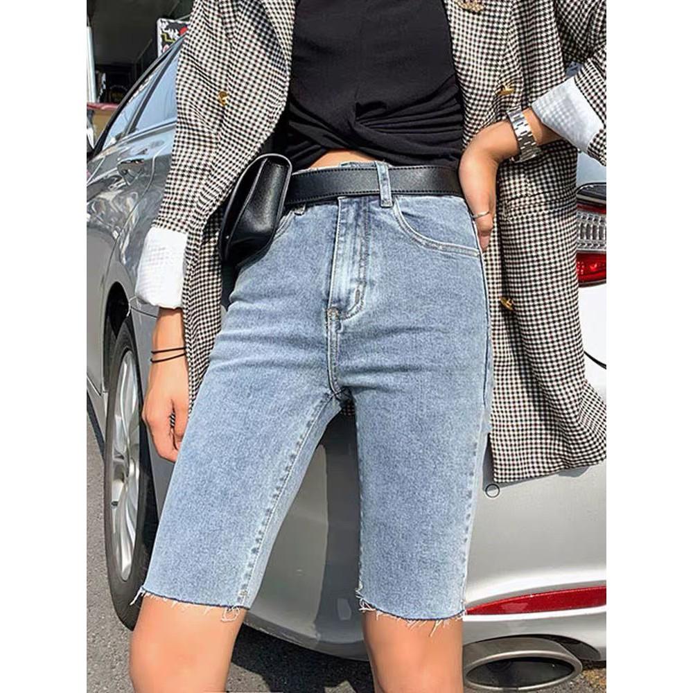 Quần jean ngố / lửng BIG SIZE lưng cao trên rốn, co dãn mạnh đẹp, rách đẹp 3607