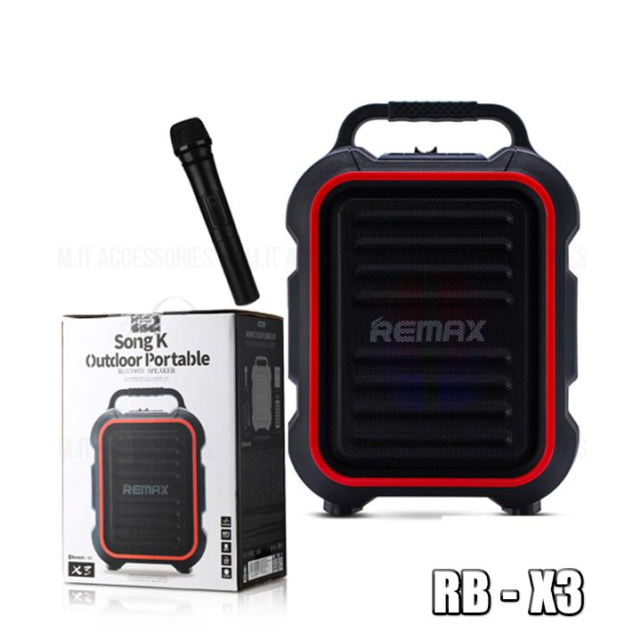 Loa Bluetooth Remax RB-X3 có quai xách tặng kèm Micro không dây - Hàng nhập khẩu