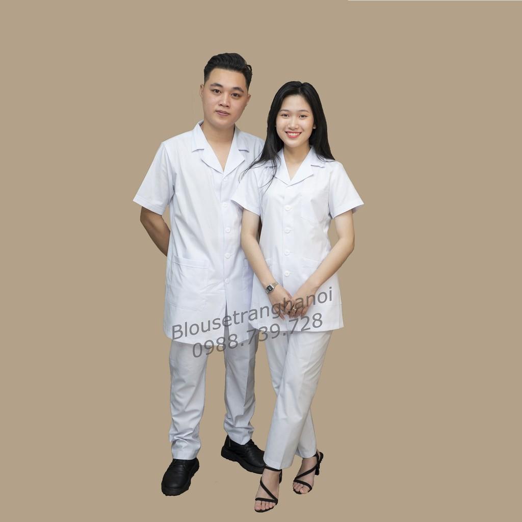 Áo Blouse bác sĩ, áo bác sĩ nam, nữ - Blouse trắng hà nội