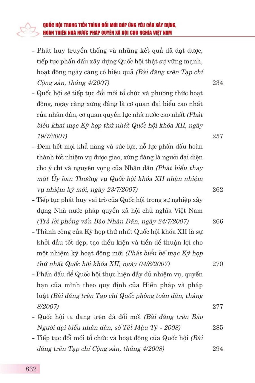 QUỐC HỘI TRONG TIẾN TRÌNH ĐỔI MỚI ĐÁP ỨNG YÊU CẦU XÂY DỰNG, HOÀN THIỆN NHÀ NƯỚC PHÁP QUYỀN XÃ HỘI CHỦ NGHĨA VIỆT NAM – Nguyễn Phú Trọng – NXB Chính trị quốc gia sự thật