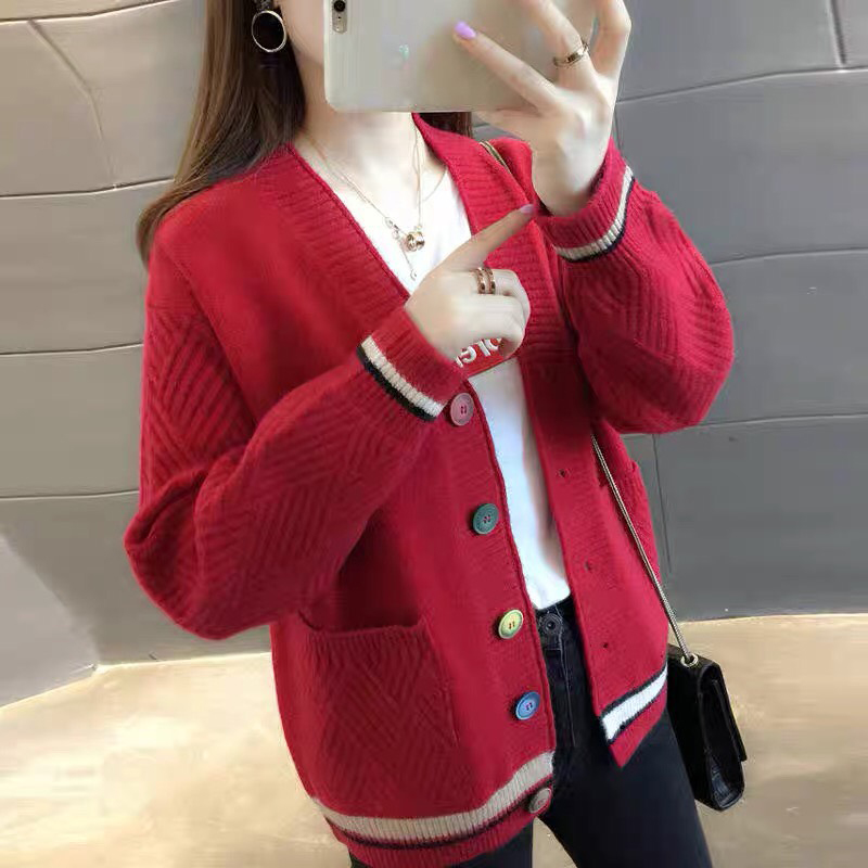 Áo len cardigan nữ form rộng phong cách Hàn Quốc