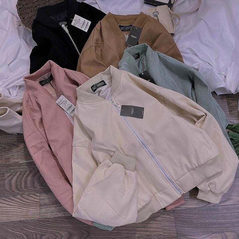 Áo khoác lửng croptop kaki dạ da lộn 2 lớp tay dơi bomber không nón unisex ulzzang nam nữ AK120