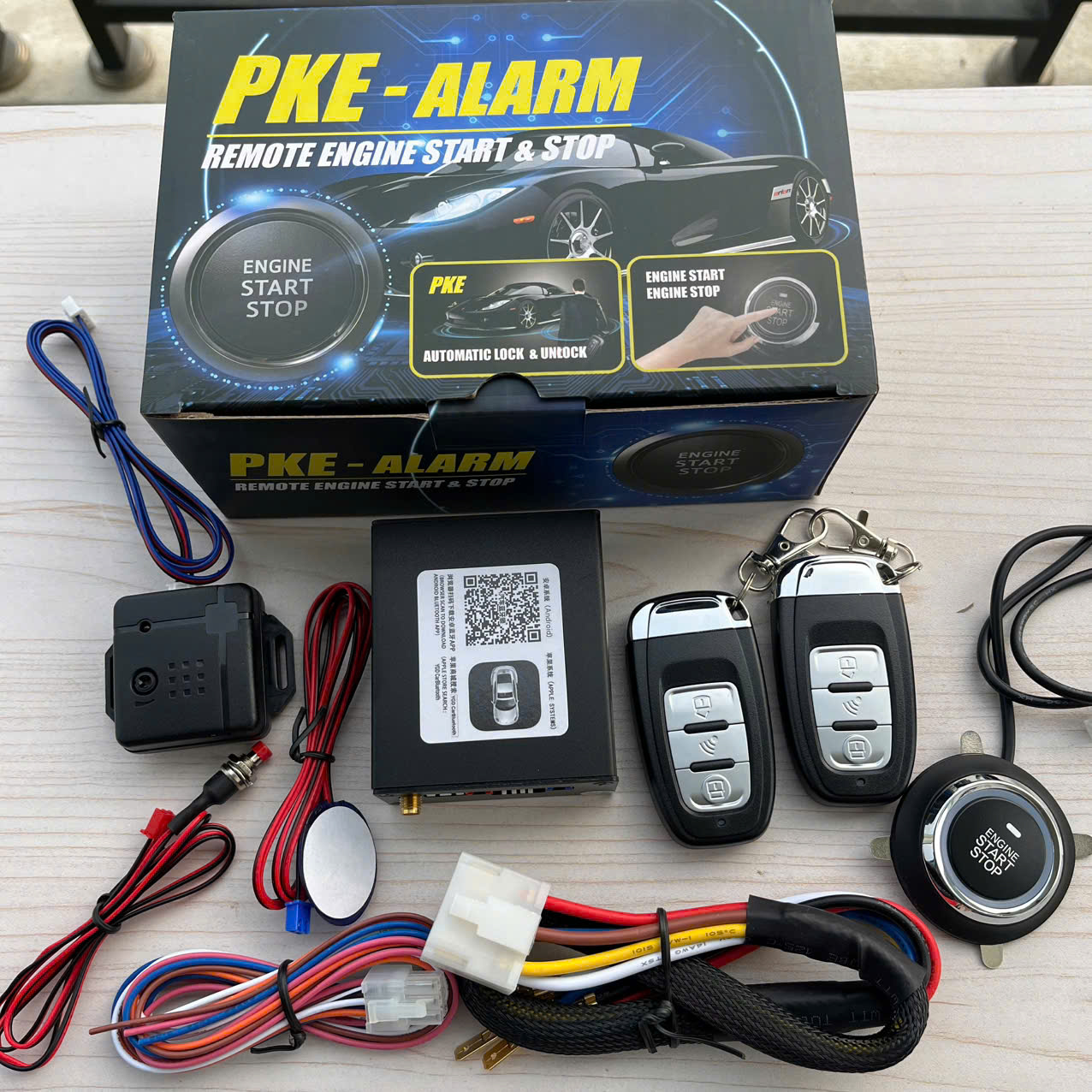 Bộ Đề Nổ Từ Xa Start Stop Ô Tô Có App Điện Thoại – Smart Key Khởi Động Xe Thông Minh Loại Xịn, ĐÈN TRANG TRÍ , ĐỒNG HỒ TREO  TƯỜNG