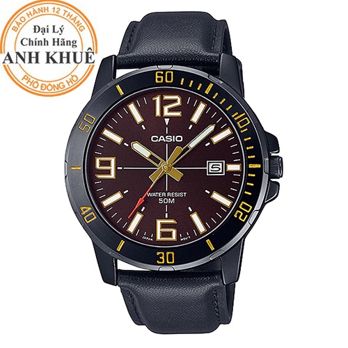 Đồng hồ nam dây da Casio Anh Khuê MTP-VD01BL-5BVUDF