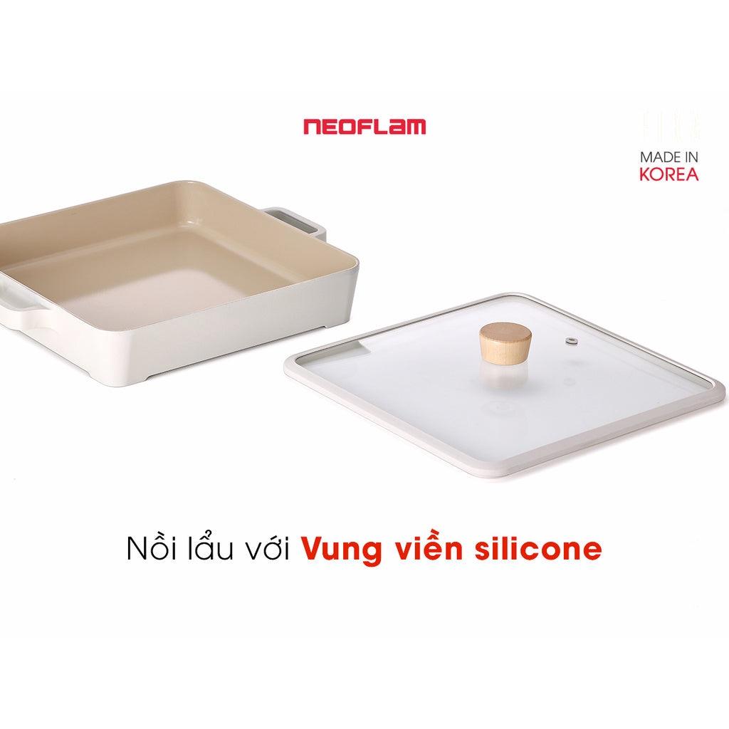 Bộ nồi lẩu và bếp từ Fika one Neoflam Size 28cm,Tráng gốm chống dính Xtrema Hàn Quốc