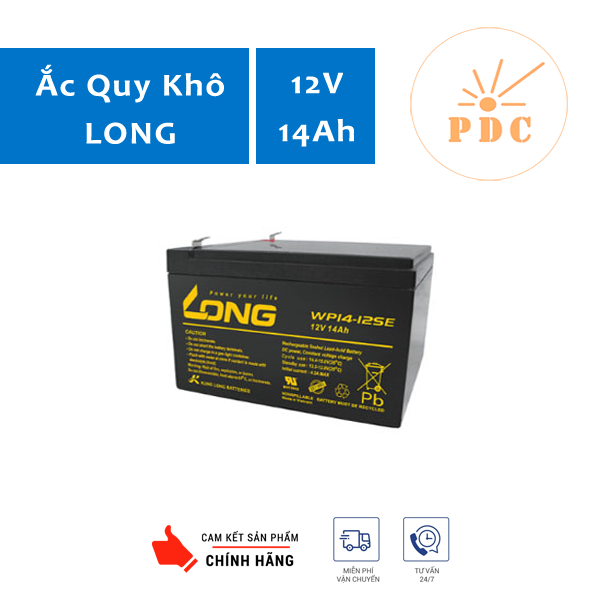 Ắc Quy LONG 12V-7AH, WP7-12 (28W) (PDC-Tech) - Hàng Chính Hãng