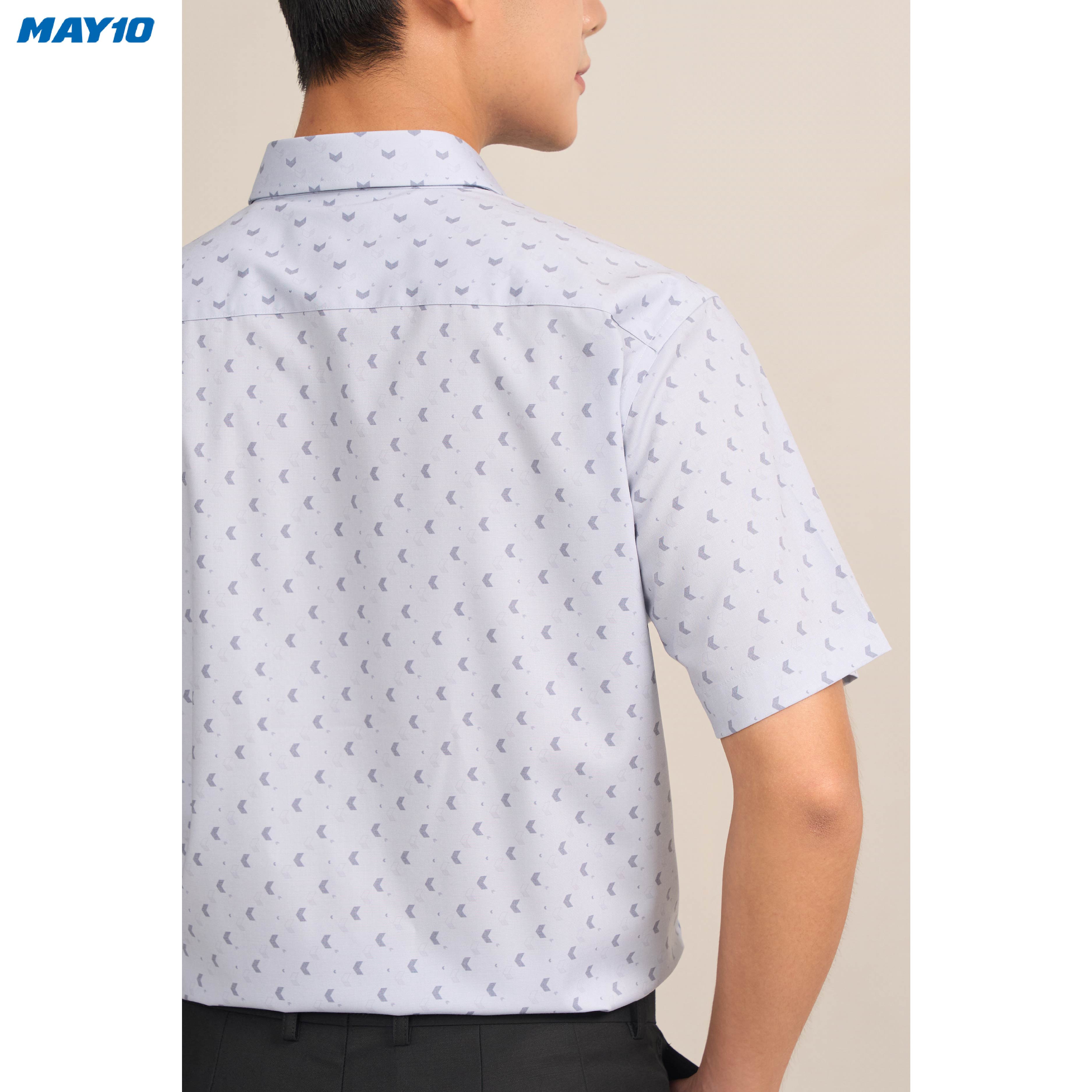Sơ mi nam cộc tay May10 form RegularFit mã 010124195ONGB AH390