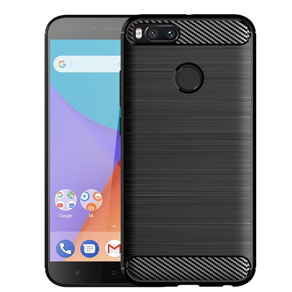 Ốp lưng cho Xiaomi Mi A1 5X dẻo Cacbon phay xước chống sốc chống vân tay