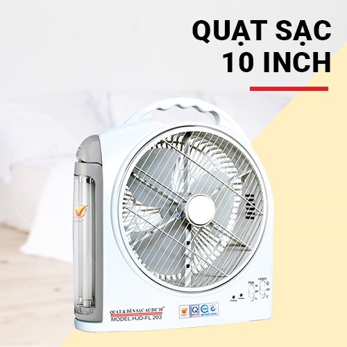 Quạt Tích Điện HJD-FL203 Tích Hợp Đèn - Hàng Chính Hãng