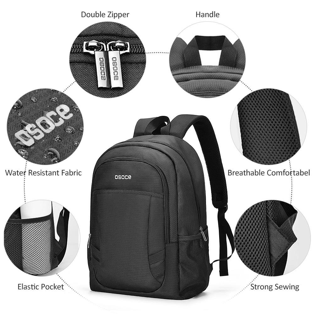 Balo máy tính xách tay 15.6 inh, balo học sinh, thiết kế đơn giản, chất liệu vải chống thấm nước