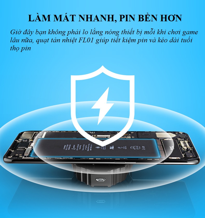 Quạt Tản Nhiệt Điện Thoại  FL.01 Thiết Kế Mini, Làm Mát Cực Nhanh Dành Cho Các Game Thủ