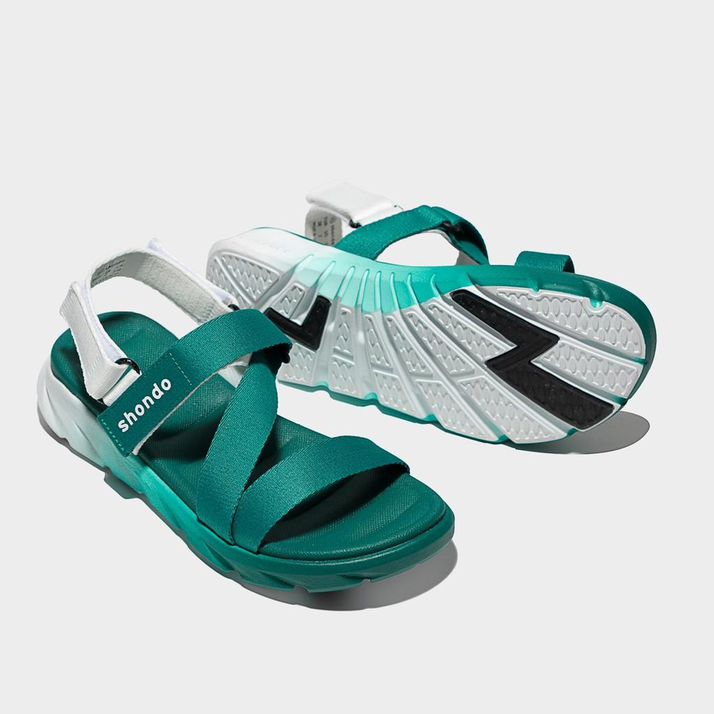 Giày Sandal Nam Nữ Unisex Shondo F6 Sport Ombre Đế 2 Màu Xanh Trắng F6S0330