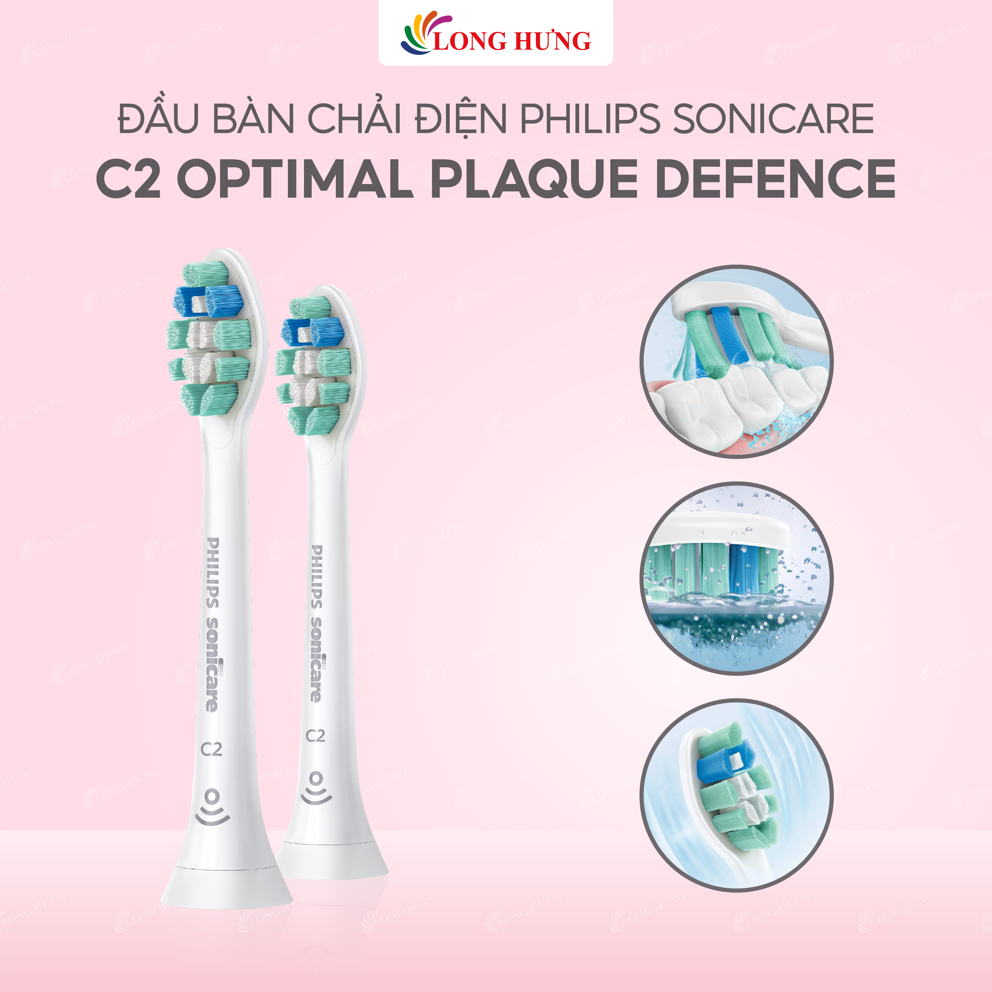 Đầu bàn chải điện Philips Sonicare C2 Optimal Plaque Defence HX902 - Hàng chính hãng