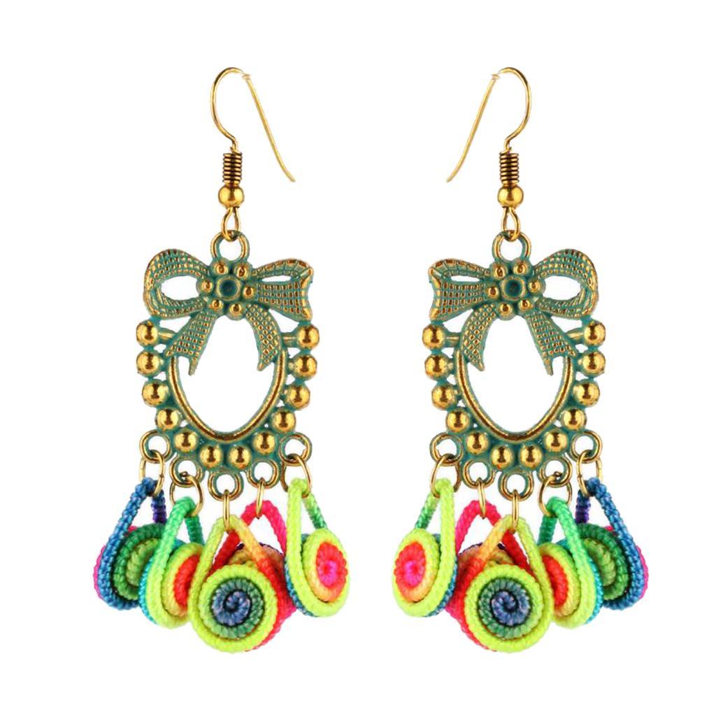 Women Vintage Bohemian Earrings Tassel Fringe Dangle Earrings