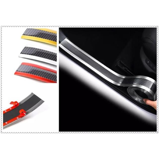 Combo 2 mét Miếng dán 3D carbon trang trí loại tốt sẵn keo 3M bóc dính dán viền xe, nẹp bước chân cửa cao cấp hàng dày