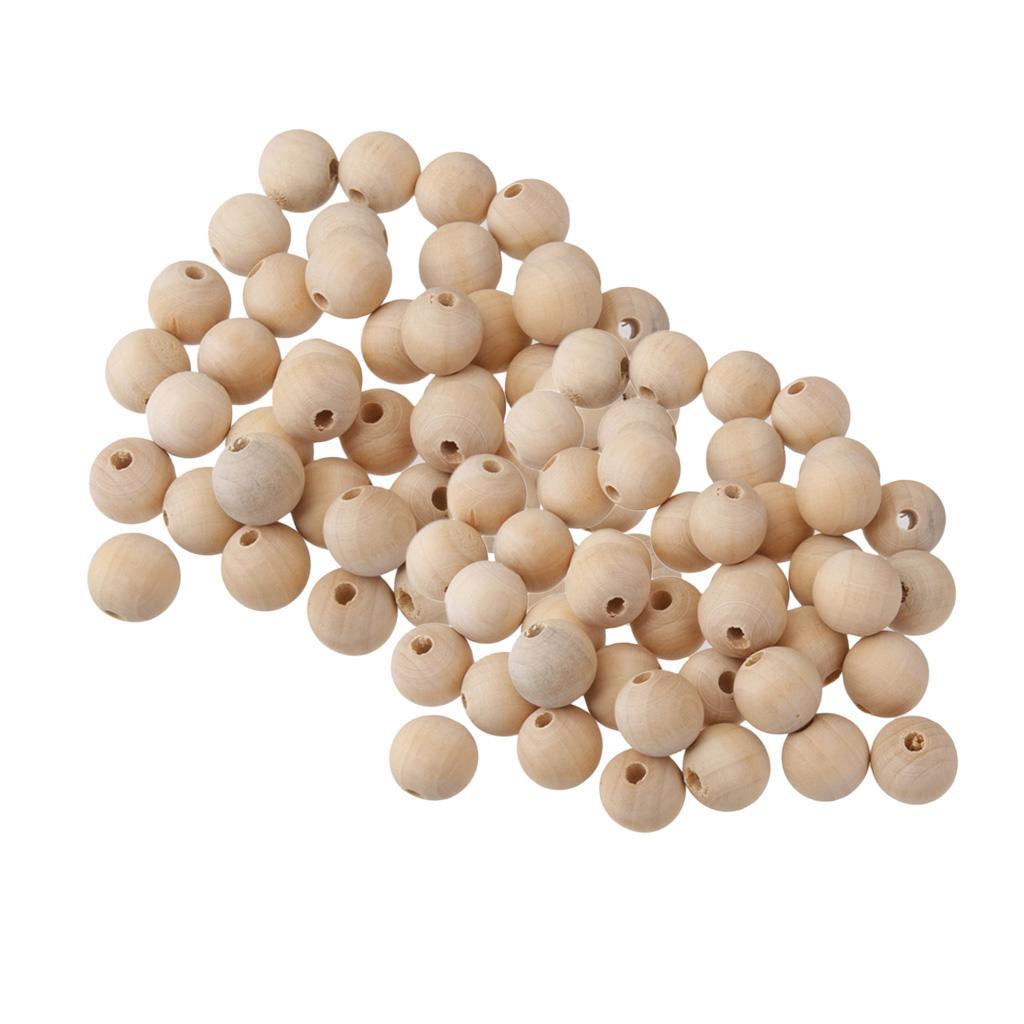100pcs 6&8MM Round Wood Beads Wood Ball Unfinished Wooden Beads Teething DIY