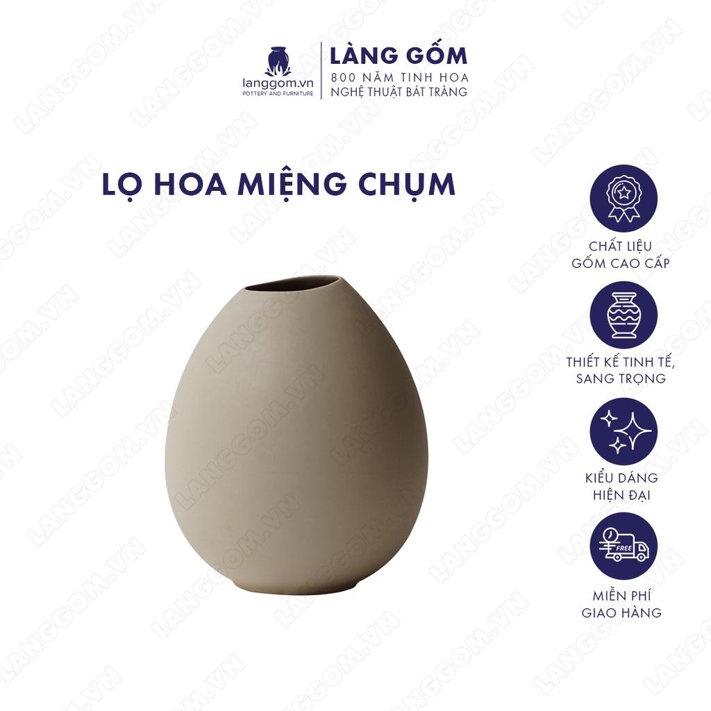 Bình hoa, lọ hoa Gốm sứ Bát Tràng cao cấp Men mát miệng chụm dùng làm quà tặng, trang trí - Làng Gốm Bát Tràng