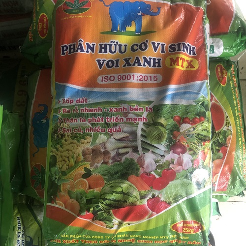 1kg Phân hữu cơ vi sinh Voi Xanh MTX- Xốp đất, Ra rễ nhanh