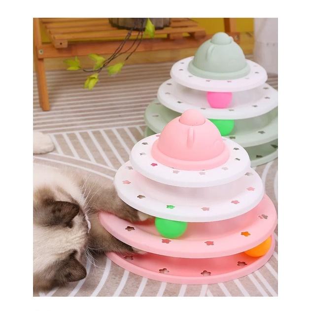 Đồ Chơi Tháp bóng lăn 4 tầng Taotaopet Đồ Chơi Cho Chó Mèo