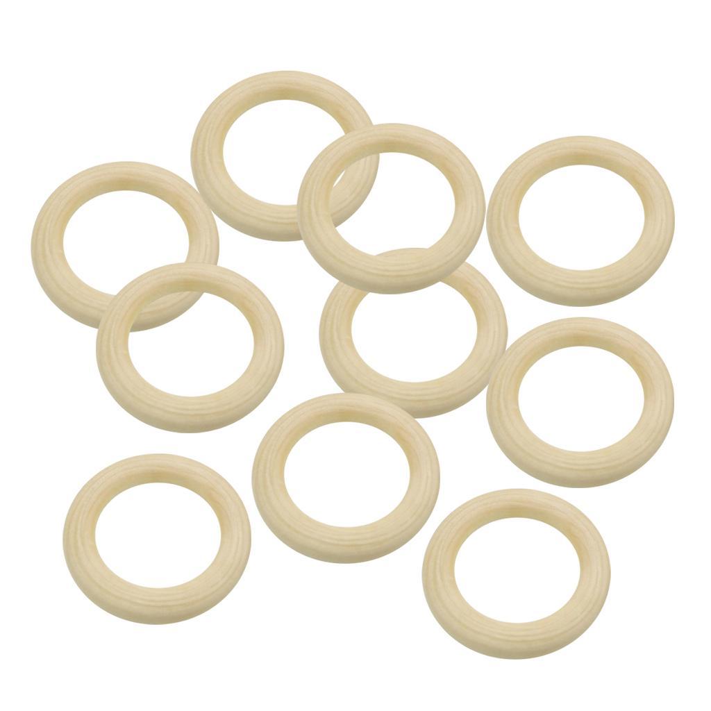 20x Unfinished Wooden Round Ring Wood Circle Loop Pendant Connector 50mm