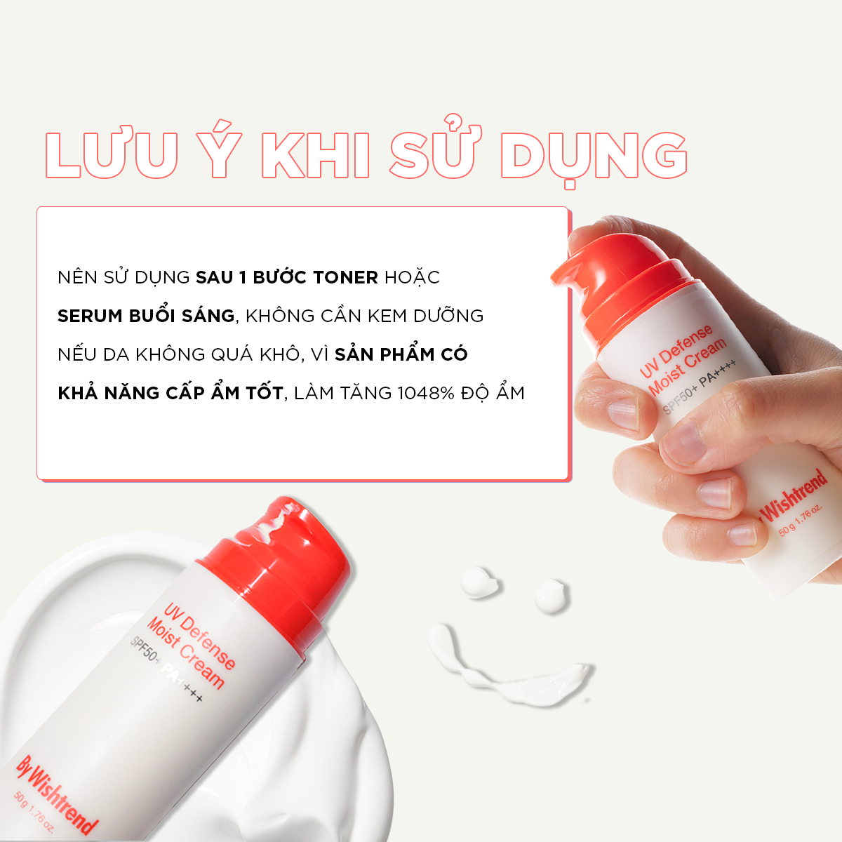 By Wishtrend Kem Chống Nắng UV Defense Moist Cream SPF50+PA++++ 50g