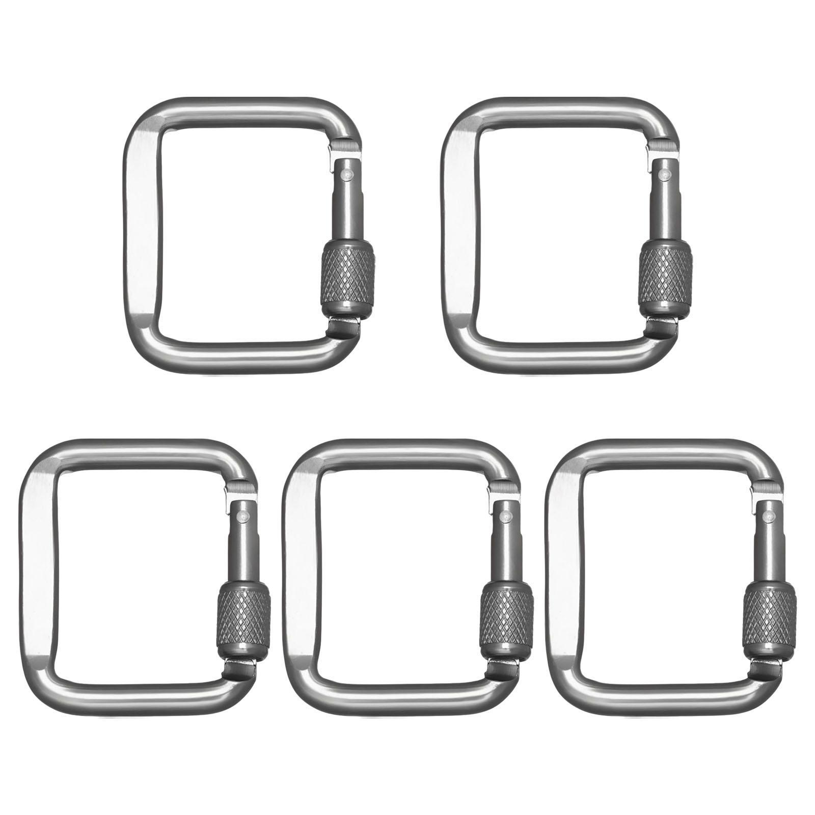 5Pcs Carabiner Clip Backpack Hanger Heavy Duty for Hiking Camping Mountain Black