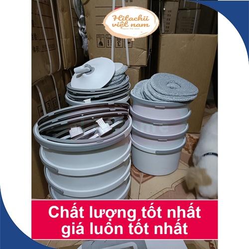 Chổi lau nhà tự vắt thông minh tách nước K9 xoay 360 độ, Cây lau nhà thông minh 360 độ tách nước cán inox kèm thùng