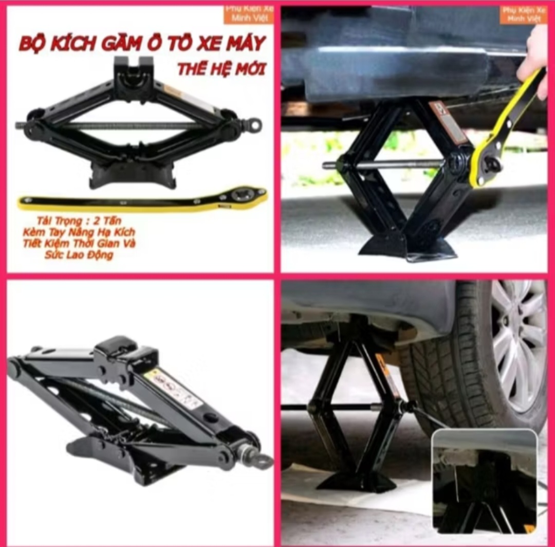 1 BỘ KÍCH NÂNG GẦM XE HƠI ÔTÔ TẶNG CỜ LÊ TAY QUAY ĐA NĂNG