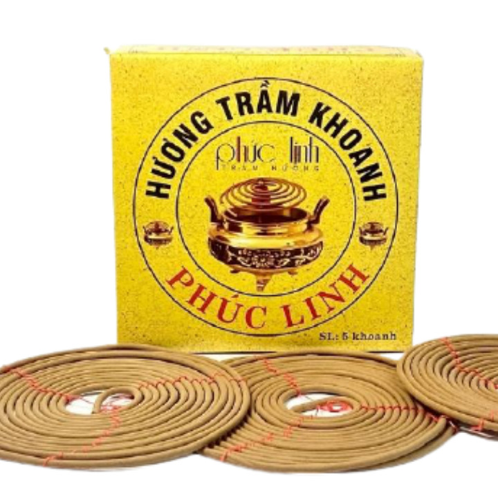 Nhang Vòng Trầm Hương-Trầm hương Phúc Linh-Trầm Hương Nguyên Chất, Cam Kết Không Hương Liệu và Hóa Chất