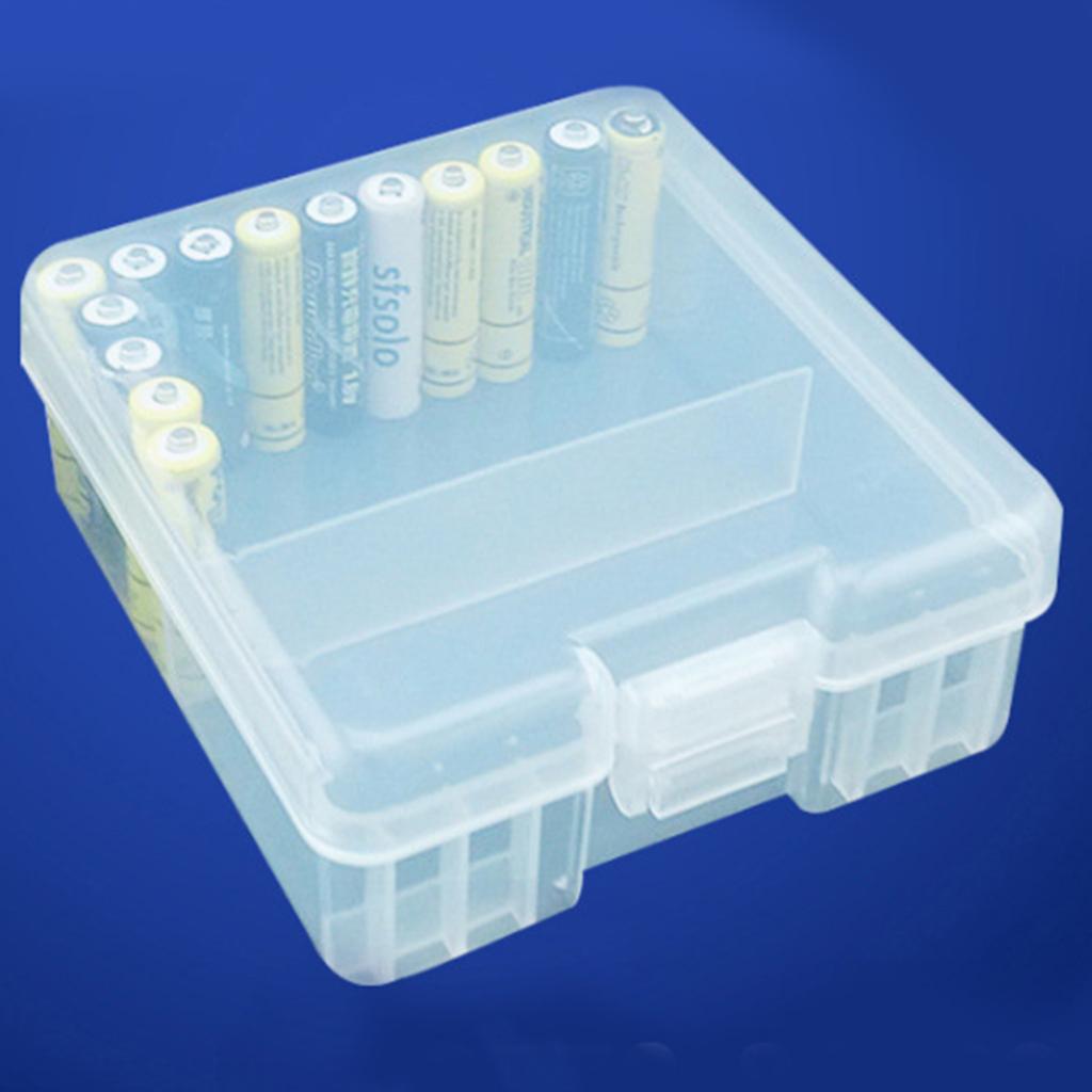 100 x Hard Plastic Case Holder Storage Box for Rechargeable AAA Batteries