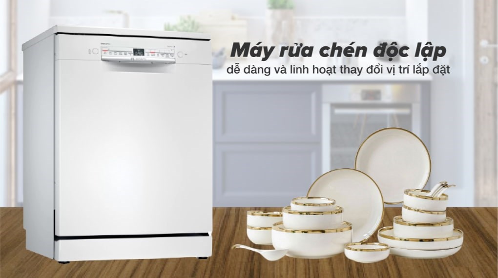 Máy Rửa chén Bát Độc Lập Bosch -12 Bộ - SMS2IVW01P - Series 2- Hàng chính hãng