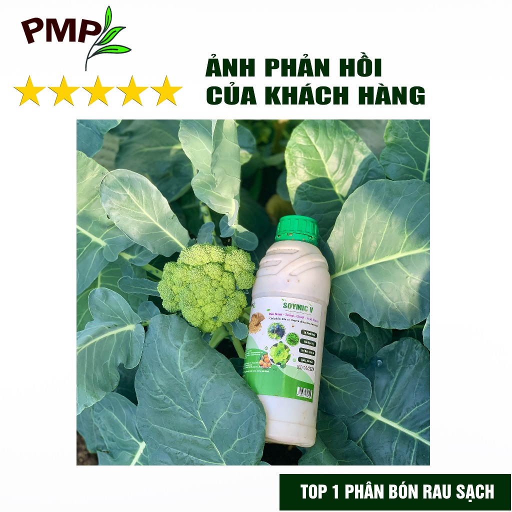 Phân SOYMIC V PMP Siêu Phân Bón Ủ Vi Sinh Từ Đậu Nành, Trứng, Chuối, Humic, Vi Lượng Cho Rau Sạch 1000ml