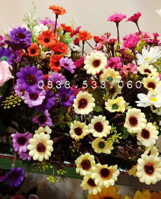 Cành Hoa Cúc Susi Cúc Nhí cao 32cm, nhiều màu - Hoa giả trang trí lọ hoa, hàng rào