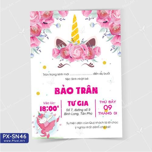 Thiệp thôi nôi – sinh nhật theo yêu cầu Pluxi