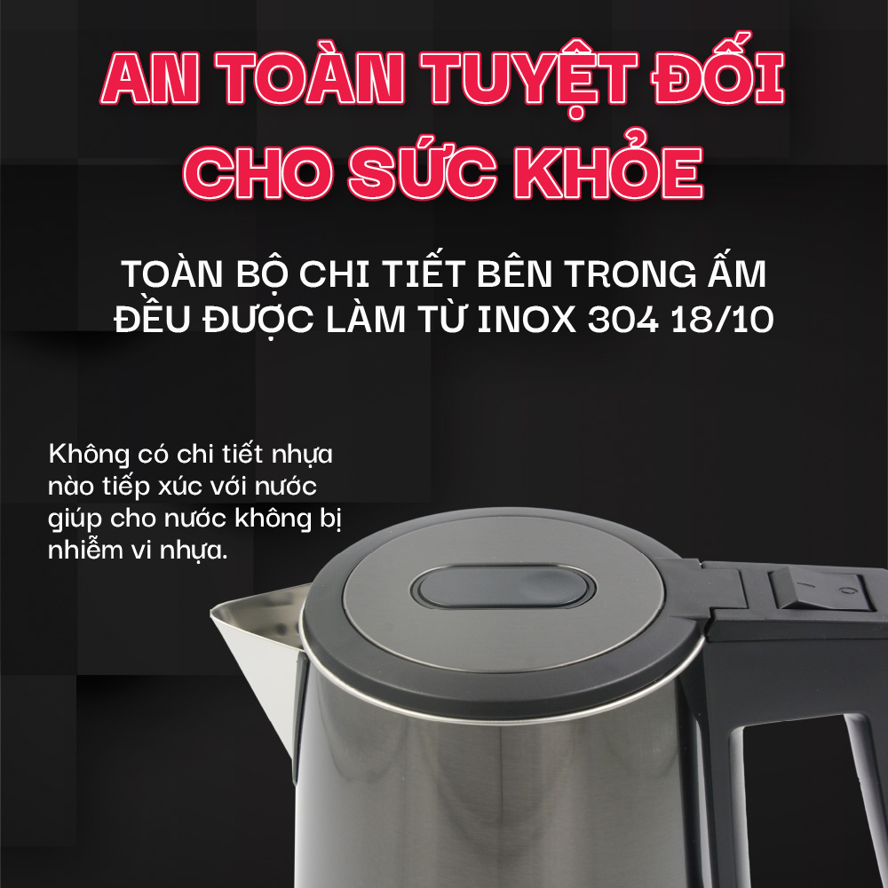 Ấm siêu tốc không vi nhựa La gourmet 1,7L - 359636
