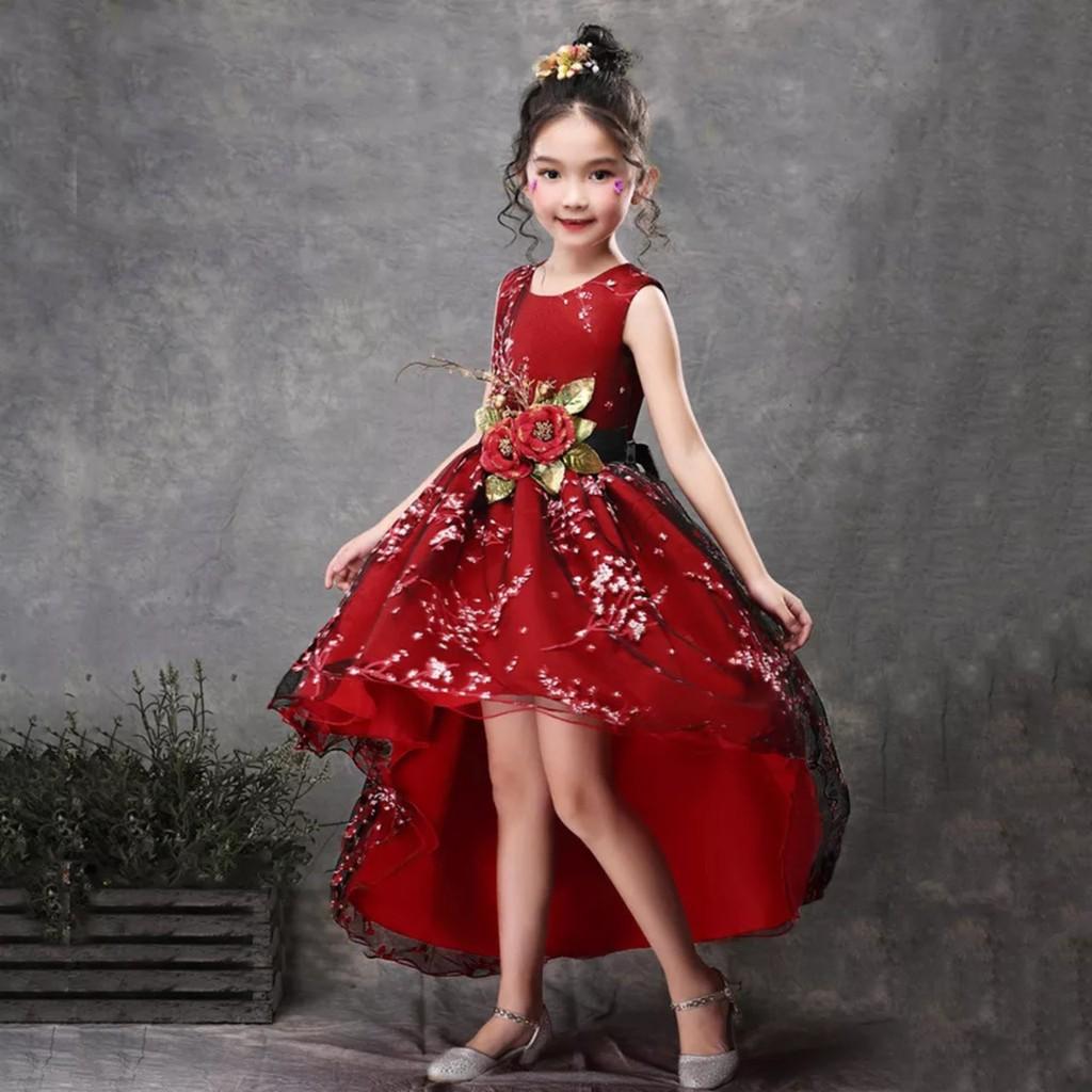 Váy đầm công chúa đỏ đuôi tôm từ 8-40 kí