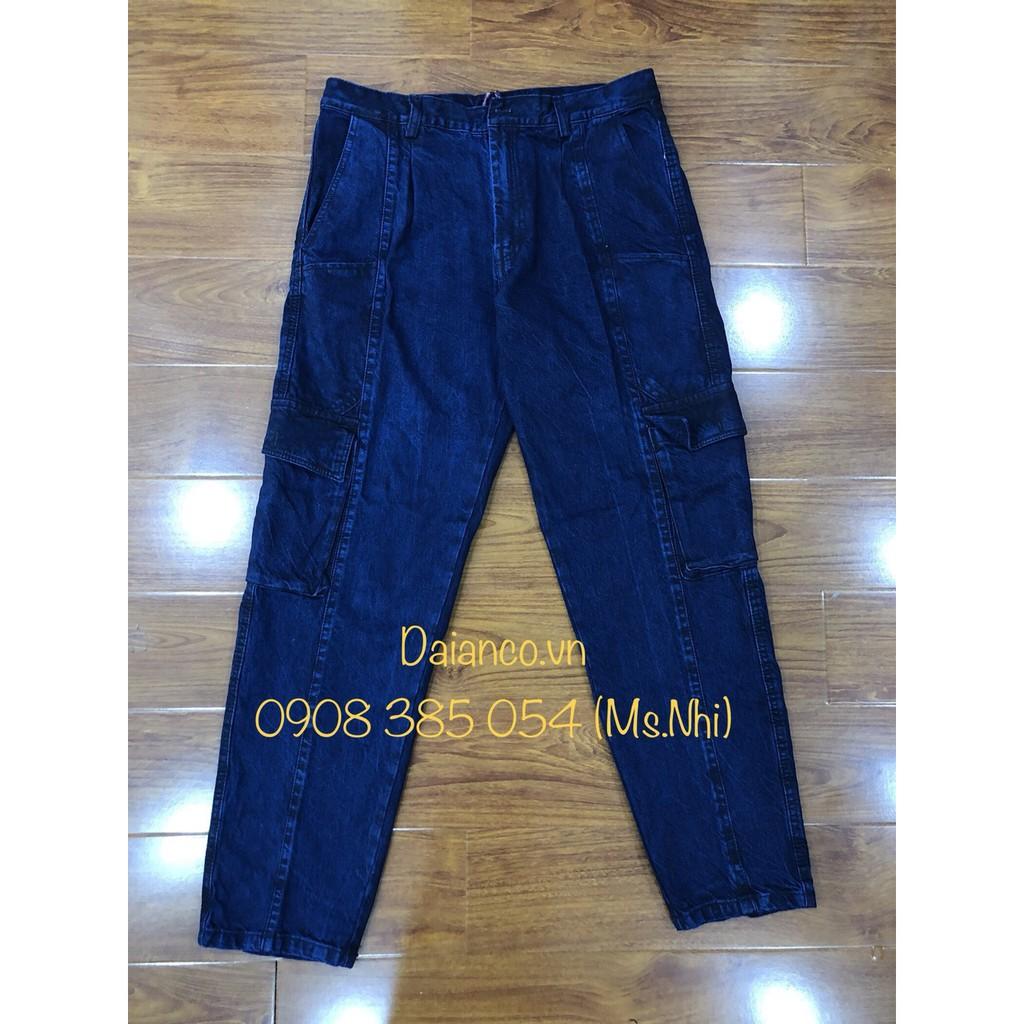 Quần lẻ, Áo lẻ vải jeans Điện Lực xanh đen vải dày dặn- Hình thật