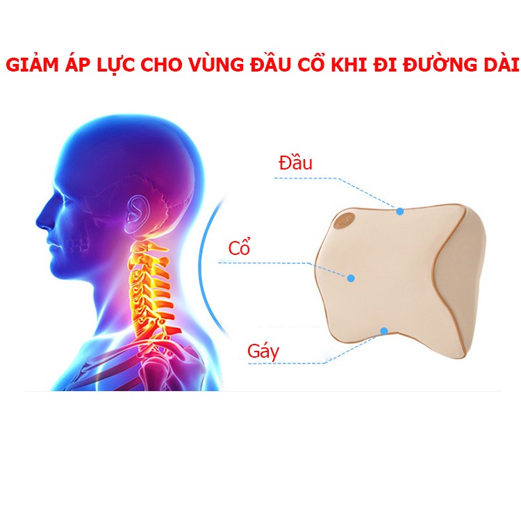 Gối tựa đầu ô tô cao su non 3D - Gối đầu cao su xe hơi hoa văn ngựa