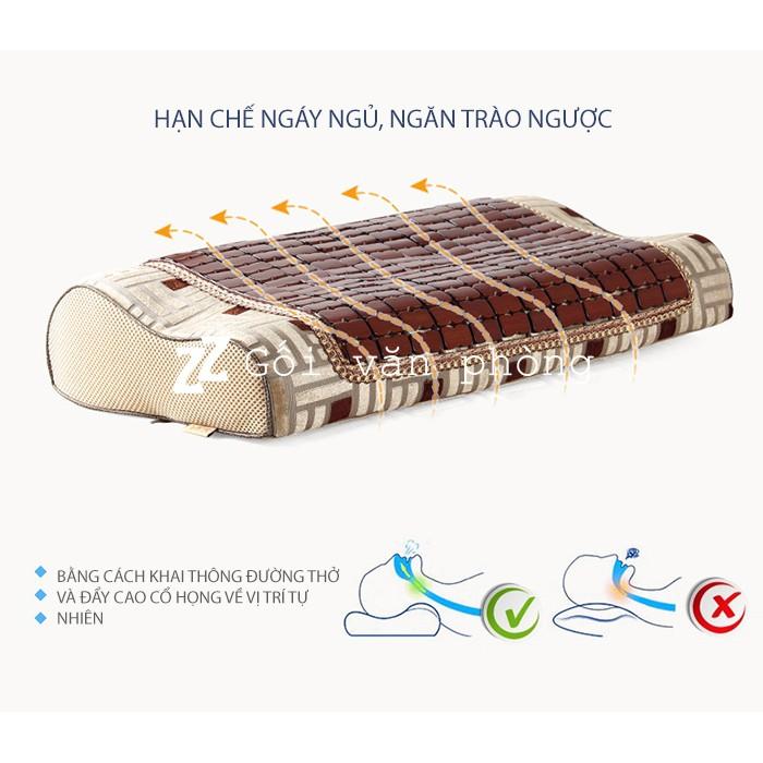 Gối Ngủ Ion Âm Than Tre Hoạt Tính ZURI PILLOW - GDH09 Vỏ Mắt Trúc, Gối Cao Su Non Cho Người Đau Vai Gáy, Khó Ngủ