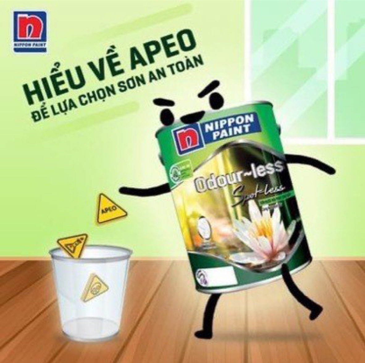 Sơn nội thất Cao Cấp Odour-less Spot-less dễ chùi rửa vết bẩn tuyệt vời