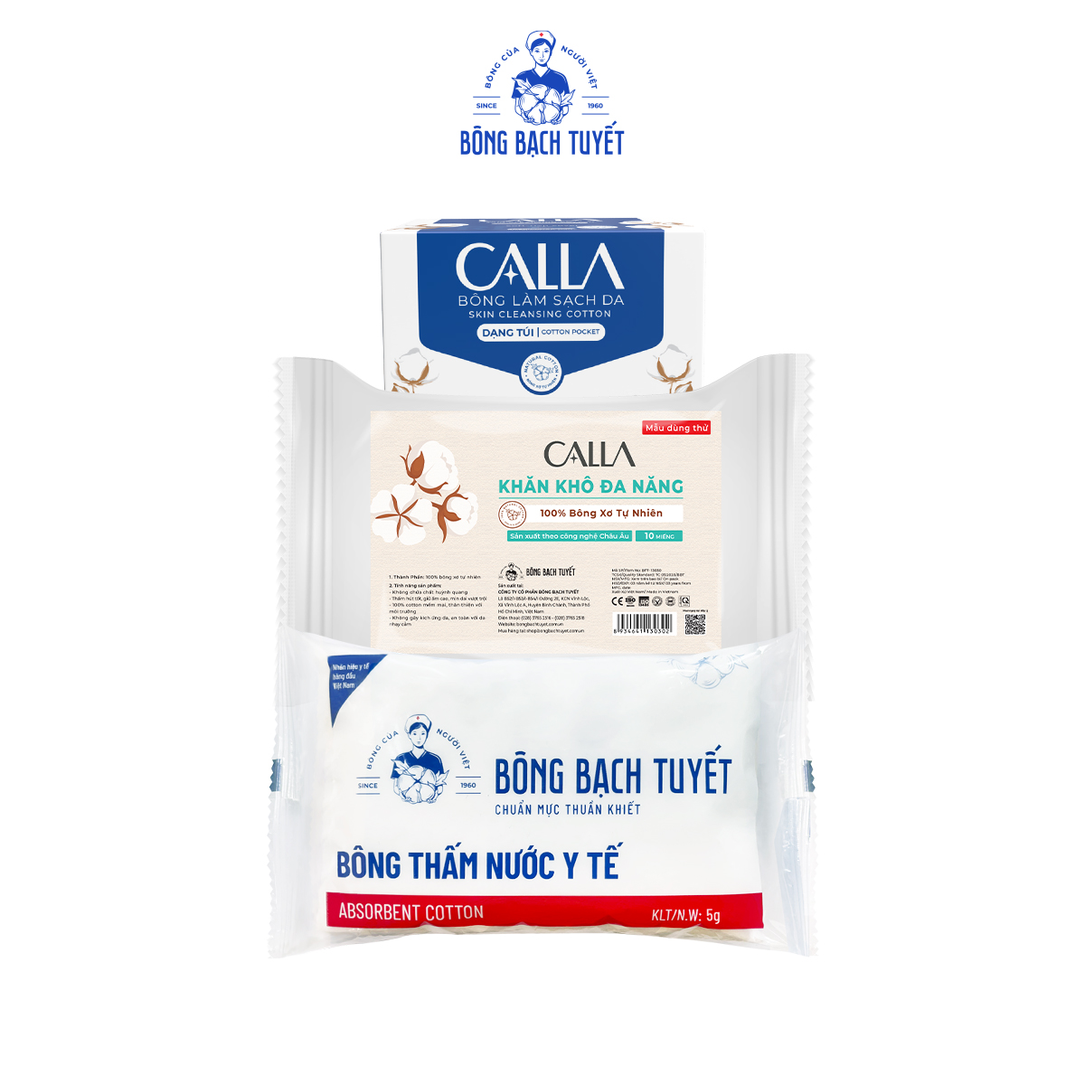 HÀNG TẶNG KHÔNG BÁN - Combo 3: Khăn khô + Bông y tế 5G + xỏ ngón
