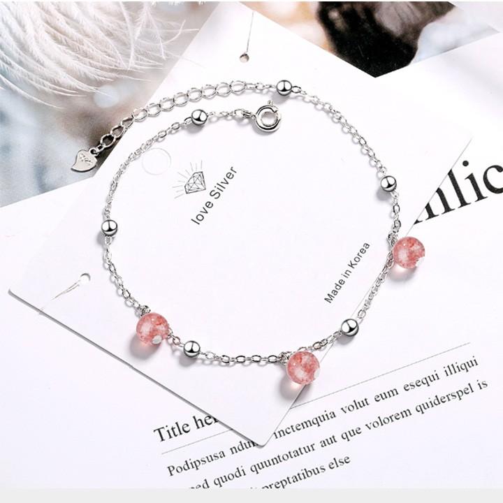 Lắc chân trái châu hồng xinh xắn BHLC32
